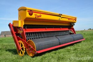 Close-up of the Vredo Interseeding drill
